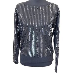 New ~ HALOGEN ~ Sparkle Sequin Sweater XS VISCOSE SOFT OVERSIZED